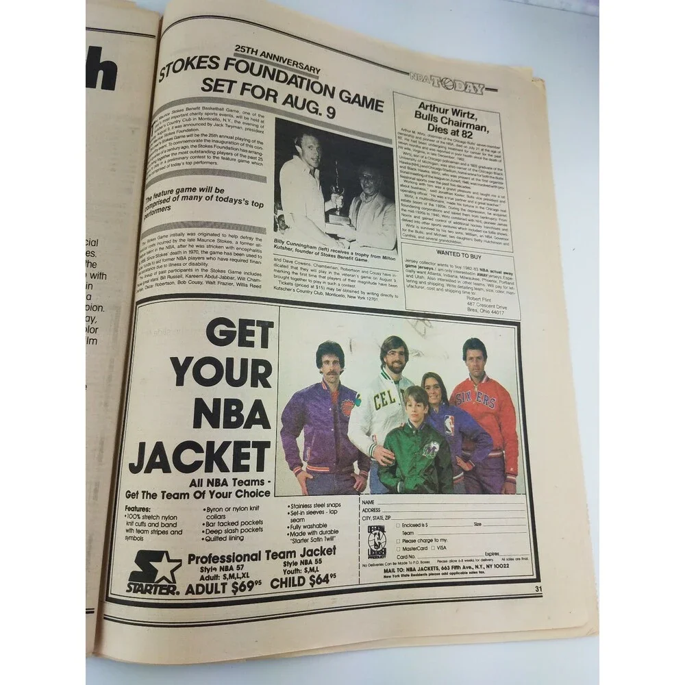 RARE 1983 NBA Today Newspaper Magazine Basketball Kelly Tripucka VTG 80s Vintage